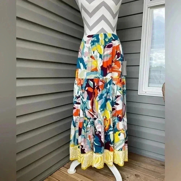 Soft Surroundings Kara Floral Maxi Skirt Sz S - Picture 3 of 10